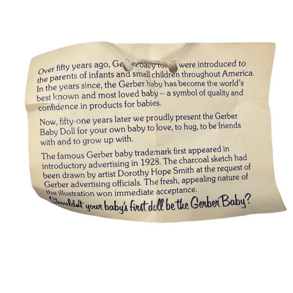 Gerber Baby Doll By Atlanta Novelty - Child-Safe Non-Toxic Hand Washable All-New - Picture 3 of 16